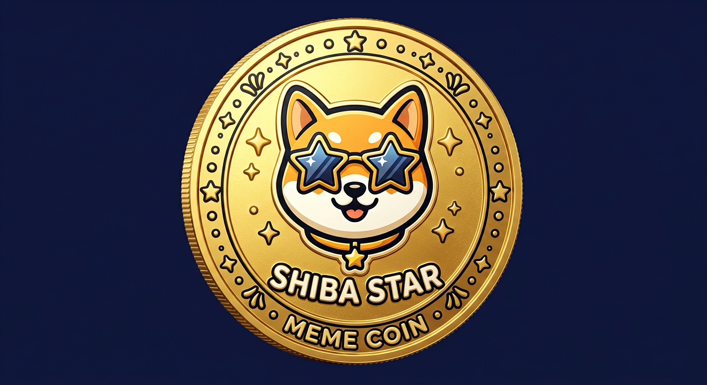 Golden PupStar coin with the shiba mascot embossed in the center